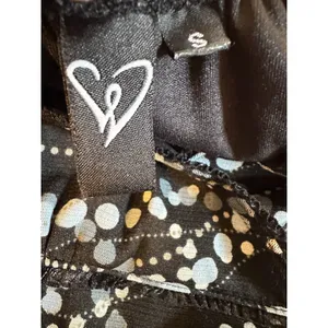 VTG Windsor Dress Mesh Polka Dot Midi Sz.Small Black Asymmetrical Hem Whimsigoth thumbnail 4