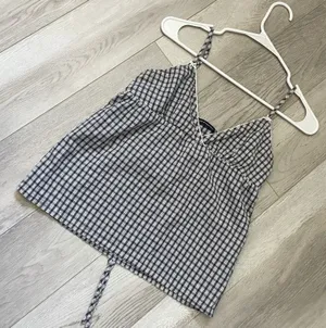 Brandy Melville Tank Top edith cotton plaid crop womens Gray (one size) coquette thumbnail 1