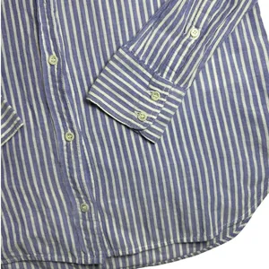 J.Crew Boy Fit Blue White Striped Button Up Shirt Size 00 Cotton Stretch thumbnail 8
