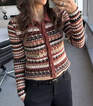 NWT Free People Oak And Pine Cardigan in Brown thumbnail 1