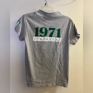 Starbucks Gray T Shirt S 32” Small 50th Anniversary 1971 2021 Employee Issued thumbnail 2