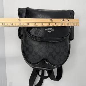 Coach Court Signature Canvas Pebble Leather Backpack Black Women One Size thumbnail 6