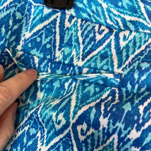 MICHAEL KORS Women’s Pants 14 Blue Ikat Print Straight Leg Stretch Zip Pockets‎ thumbnail 11