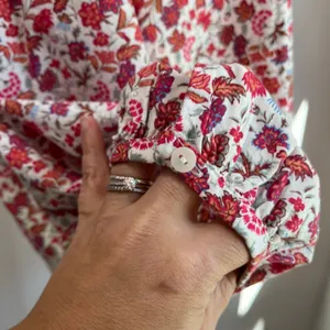 Universal Threads Red Ditzy Boho Peasant‎ Floral Blouse Sz Large thumbnail 7