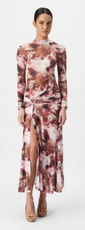 NWT Bardot Lea Tie Dye Mesh Long Sleeve Dress Extra Small thumbnail 1