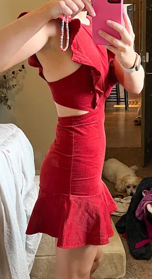 Indigo Child Red Cutout Dress thumbnail 2