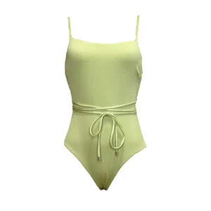 MONDAY SWIMWEAR Whitehaven Crinkle One Piece Swim, Olive Green, V (US12/14) thumbnail 15