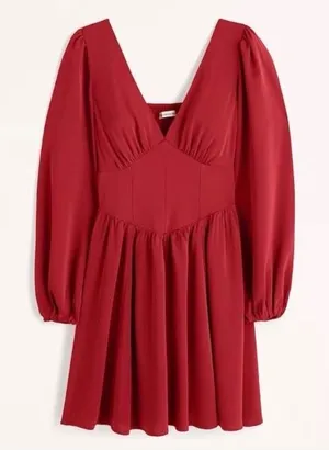 Abercrombie Red Long Sleeve Mini Dress thumbnail 1