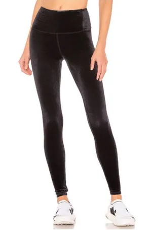 Alo Yoga High Waist Posh Velvet Legging Black Small thumbnail 1