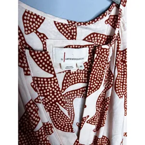 Anthropologie Somerset Maxi Dress Size XS Neutral Floral Dot Brown Cotton thumbnail 5