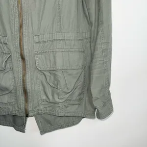 Maurices Anorak Jacket Solid Olive Green Hooded Utility Outdoors thumbnail 5