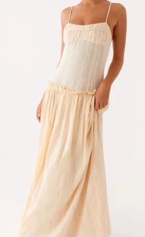 Peppermayo Jacinda Cream Drop Waist Maxi Dress Size 2X thumbnail 1