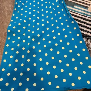 ZARA // turquoise polka‎ dot 1 puff shoulder knit size L thumbnail 13