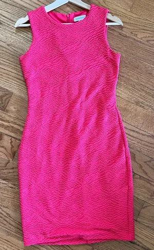 Calvin Klein Orange Textured Sheath Dress thumbnail 1