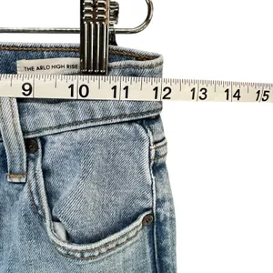 Aritizia Denim Forum The Arlo High Rise Straight Jeans 23‎ Button Fly Organic thumbnail 6