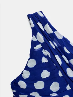 Nwt Zara Draped Polka Dot Mini Dress Size Xs thumbnail 10