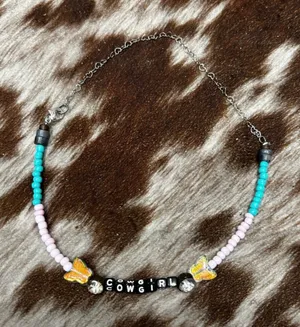 Necklace, choker style cowgirl, handmade brand new thumbnail 1
