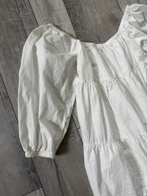 Billabong Love Crush Babydoll Square Neck Puff Sleeve Cotton dress size small thumbnail 7