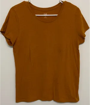 Gap Women’s Top Short Sleeve Cotton Dark Orange M thumbnail 1