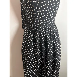 Rachel Zoe Womens Black White Polka Dot Tie‎ Strap Tiered Maxi Dress Small thumbnail 4