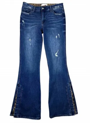 Vervet Flare Jeans Leopard Slit Size 26 thumbnail 1