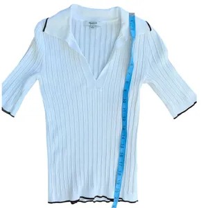 Madewell signature Knit Johnny Collar Sweater Contrast Trim NX533‎ XS thumbnail 7