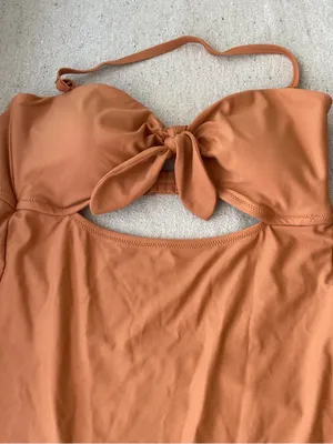 Aerie Swimsuit Copper Halter Knot Cutout One Piece Swimsuit Size Large thumbnail 7