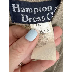 Vintage Hampton Dress Co. beige peplum work dress size 6 thumbnail 4