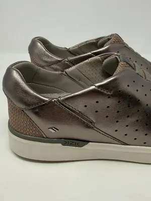 Kizik Miami Hands-Free Slip-On Sneaker Women's 8M Metallic Silver Leather Casual thumbnail 3