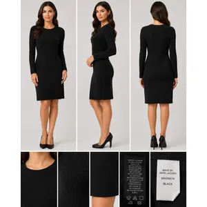 Marc by Marc Jacobs‎ Black Ribbed Long Sleeve Sweater Dress M4004574 Womens thumbnail 3