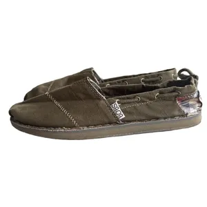 Skechers Bobs Olive Green Canvas Slip On Boat Shoe Flats Women 5 Comfort Neutral thumbnail 3
