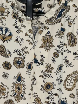Ann Taylor NWT Floral Paisley Ruffle Sleeve Button Front Blouse XS thumbnail 3