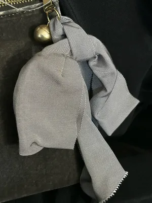 Anne Taylor Gray Velvet Zip Pouch Purse Clutch & Bow Accent NWT thumbnail 5