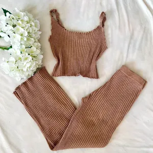 Boutique Tan Rib Knit Set thumbnail 1