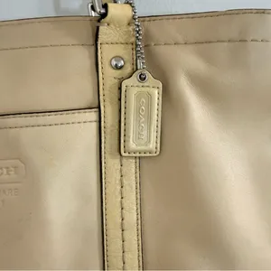 Coach Tan Leather Tote with Double Straps thumbnail 5
