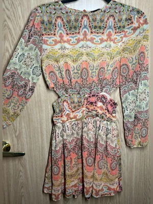 MANGO Size 4 Oli Paisley Print Mini Dress thumbnail 2