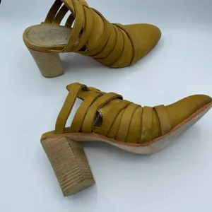 Free People Womens Byron Camel Tan Almond Toe Slide Block Heel Mule Sandal 7 thumbnail 3