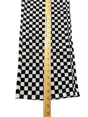 Checkerboard High-Rise Wide Leg Pants - Black & White thumbnail 8