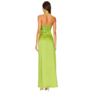 Khanums X Rrevolve Kenisei Halter Gown in Limeade XSmall New Womens Maxi Dress thumbnail 2