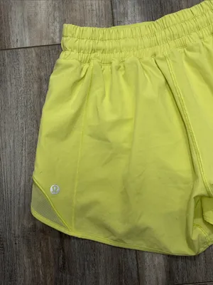 Lululemon neon yellow speed shorts size 4 thumbnail 4