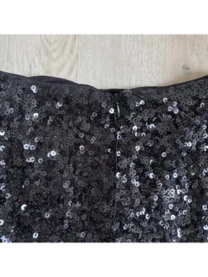 SSYS The Label EUC Women's Black Sequin Midi Skirt with Side Tie Size XS thumbnail 4
