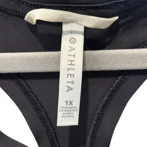 Athleta Women Activewear Tank Top 1X Black Zip Pocket‎ Racerback Sleeveless thumbnail 3