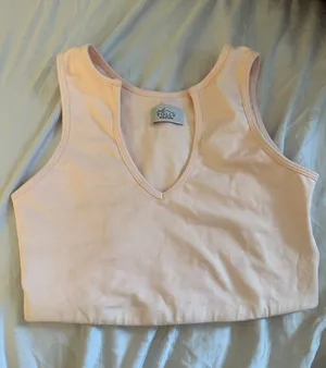 Oh Polly Cut Above The Rest Crop Vest Top in Blush thumbnail 3