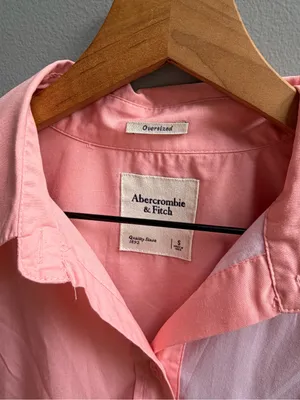 Abercrombie & Fitch Oversized Poplin Pastel Colorblock Button Up Shirt Small thumbnail 7