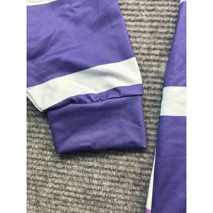 Purple‎ White Striped Colorblock Long Sleeve Crewneck Top Oversized Womens 3XL thumbnail 4