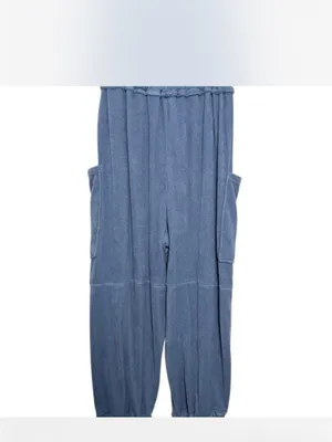 Free People Dusty Blue Cargo Beach Terry Jogger Medium thumbnail 2