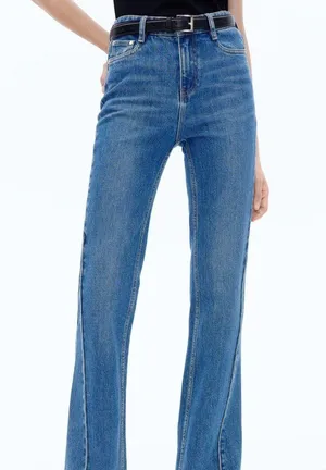 MID WAIST FLARED JEANS Blue Size 27 thumbnail 5