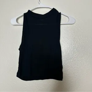 Roxy Black Ribbed Stretchy Crop Tank Top‎ Small thumbnail 3
