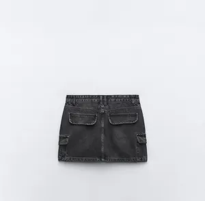 ZARA Denim Cargo Skirt TRF thumbnail 6