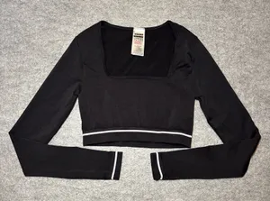 Gymshark Women's S Black Crop Top Athletic Performance Athleisure thumbnail 1